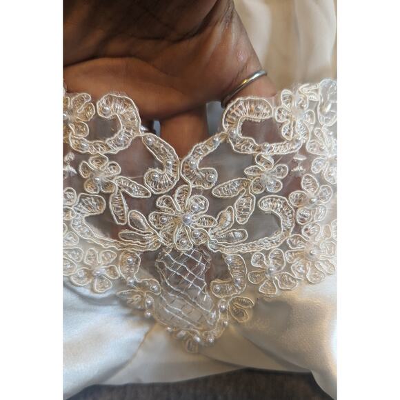 Linea Donatella Sheer White Chemise Nightgown Sz Medium Women's Tie Back Slip - Picture 7 of 10